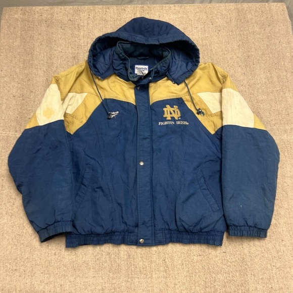 Vintage Other - Vintage Notre Dame Fightin Irish Jacket Mens Large Blue 1990s Reebok NCAA